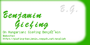 benjamin giefing business card